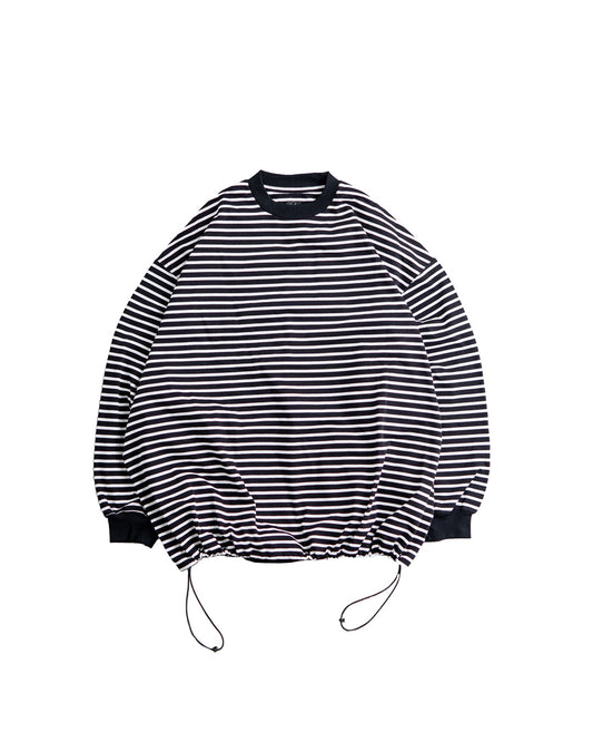 is-ness BALLOON STRIPES LONG SLEEVE T SHIRT