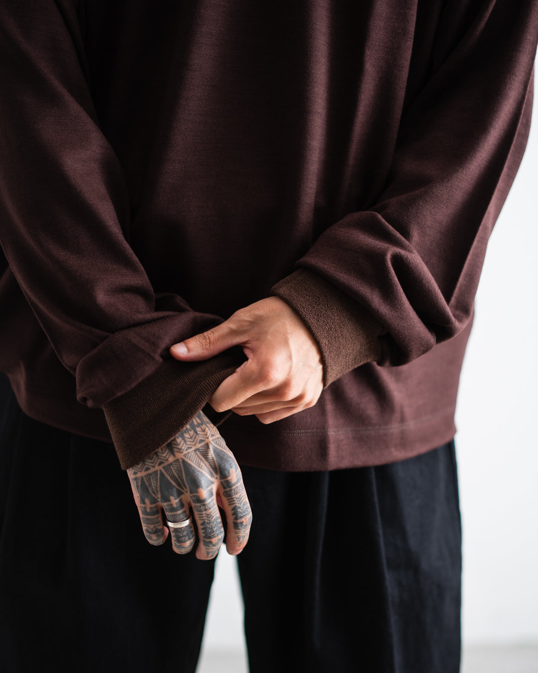 [8.22 sat 12:00 Release] ROTOL Wool Wide Long Sleeve Tee