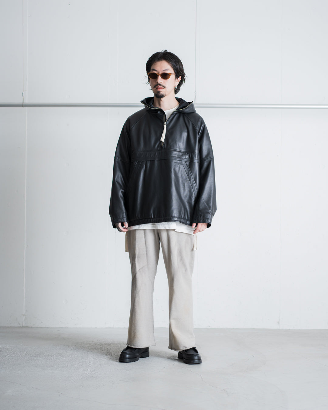 CCU × Sand Waterr ORGANIZED HOODED PULLOVER (BLACK)