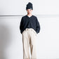 INTERIM BELTED MIL BAGGY TROUSER - 9W LINEN COTTON CORDUROY