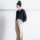 INTERIM BELTED MIL BAGGY TROUSER - 9W LINEN COTTON CORDUROY