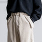 INTERIM BELTED MIL BAGGY TROUSER - 9W LINEN COTTON CORDUROY