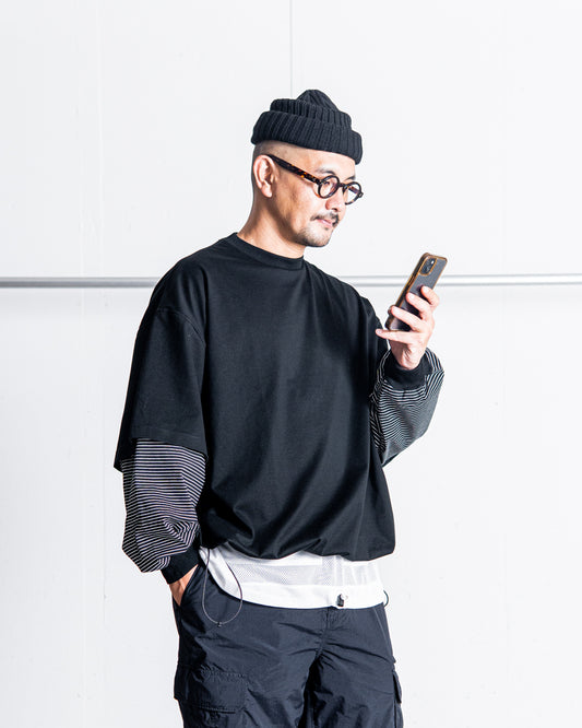 is-ness BALLOON LAYERED LONG SLEEVE T SHIRT