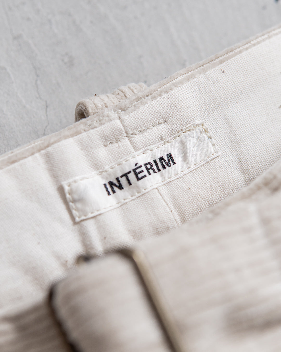 INTERIM BELTED MIL BAGGY TROUSER - 9W LINEN COTTON CORDUROY