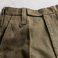 INTERIM HEAVY PIMA TWILL 1-TUCK FRENCH ARMY WIDE TAPERED TROUSER