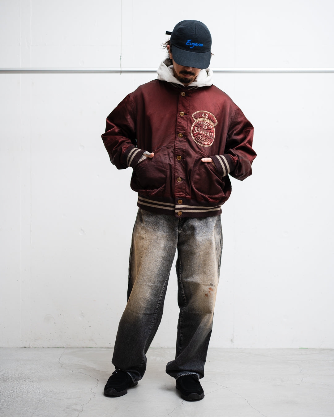 通販] BOWWOW(バウワウ) BASEBALL CHAMPION SATIN JACKET AGED 商品