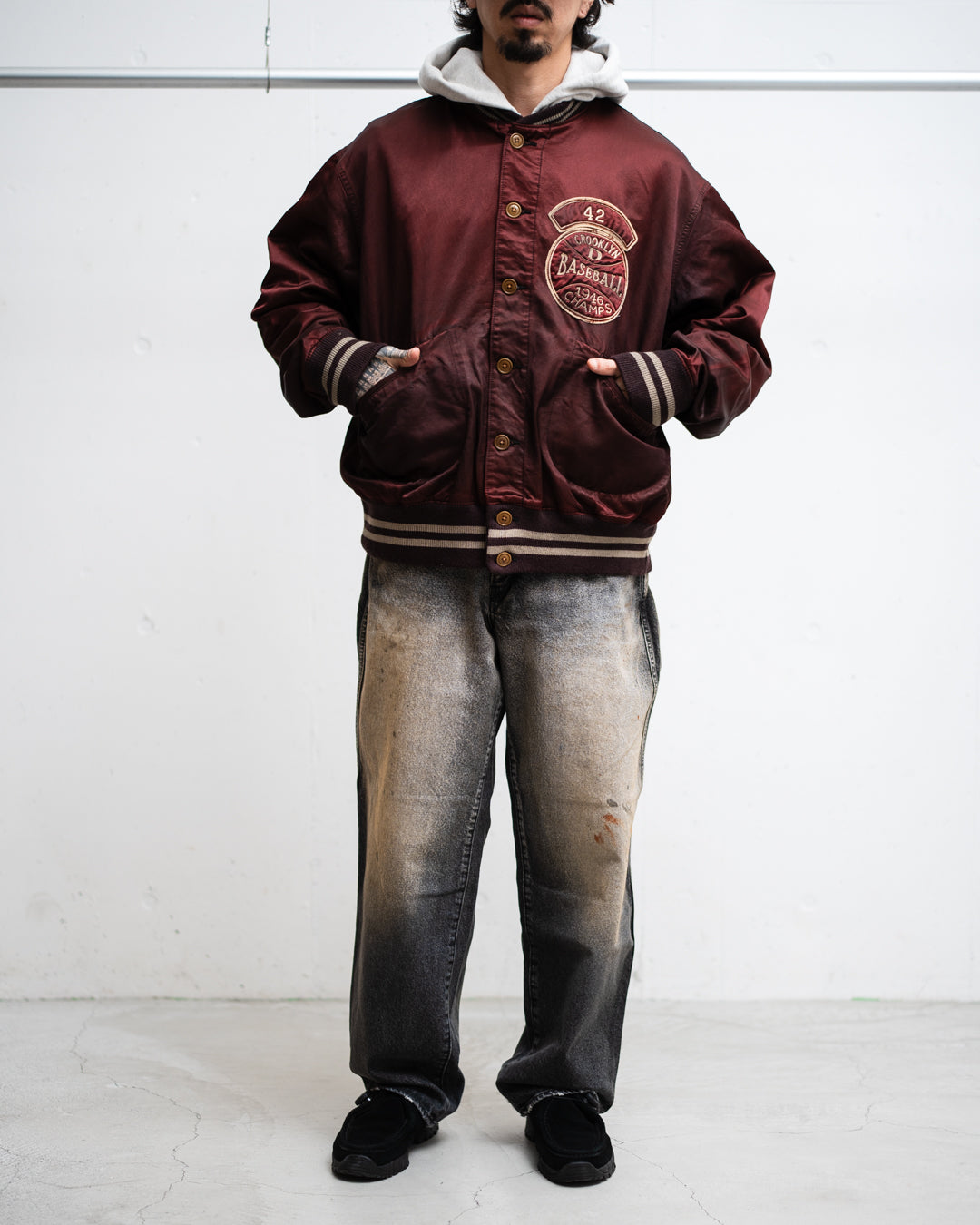 [LAST 1] BOWWOW BASEBALL CHAMPION SATIN JACKET AGED