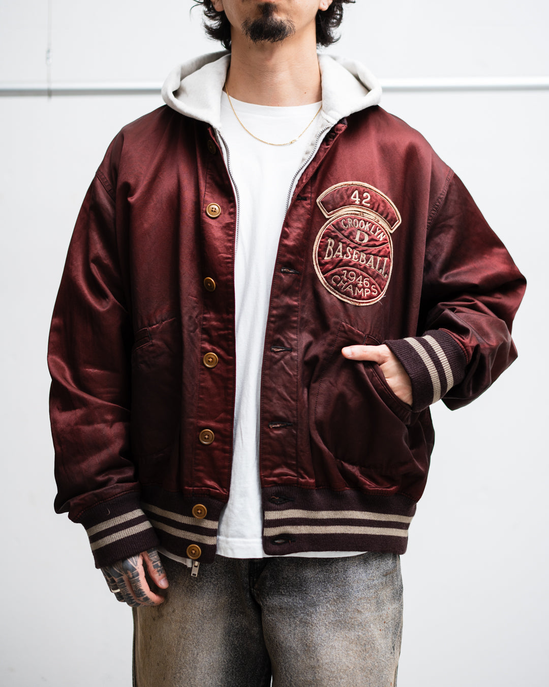通販] BOWWOW(バウワウ) BASEBALL CHAMPION SATIN JACKET AGED 商品