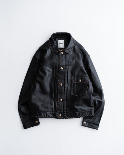 [9.12 sat 11:00 Release] BOWWOW LACE-UP LEATHER TRUCKER JACKET