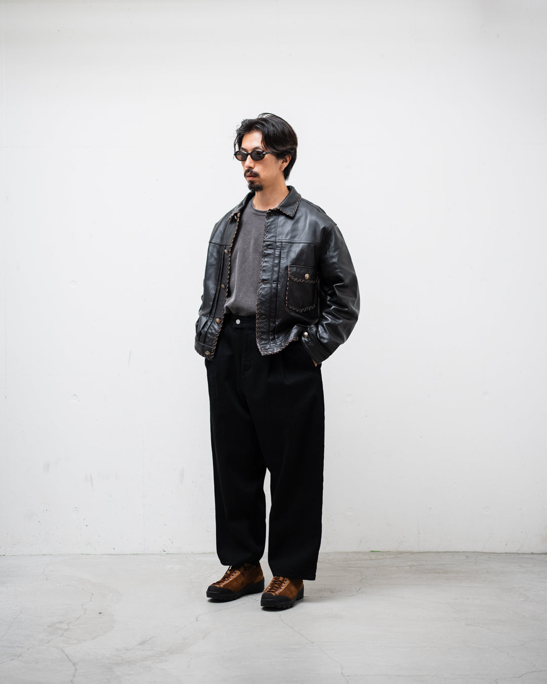 [9.12 sat 11:00 Release] BOWWOW LACE-UP LEATHER TRUCKER JACKET