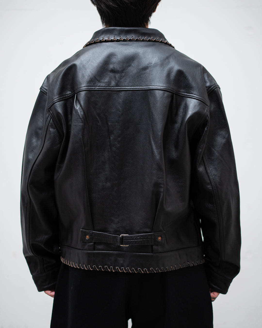 [9.12 sat 11:00 Release] BOWWOW LACE-UP LEATHER TRUCKER JACKET