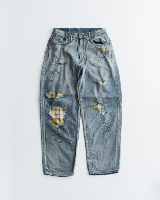 ANACHRONORM CHEAK COMBI DENIM 5P PANTS INDIGO(REMAKE)