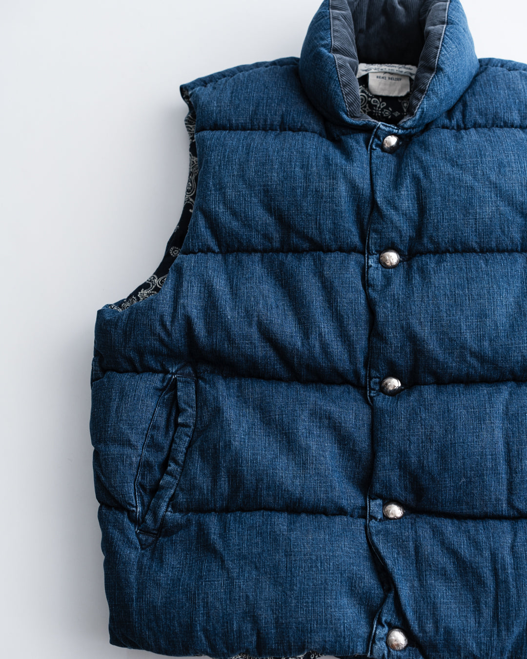 REMI RELIEF ナチュラル加工デニムダウンVEST