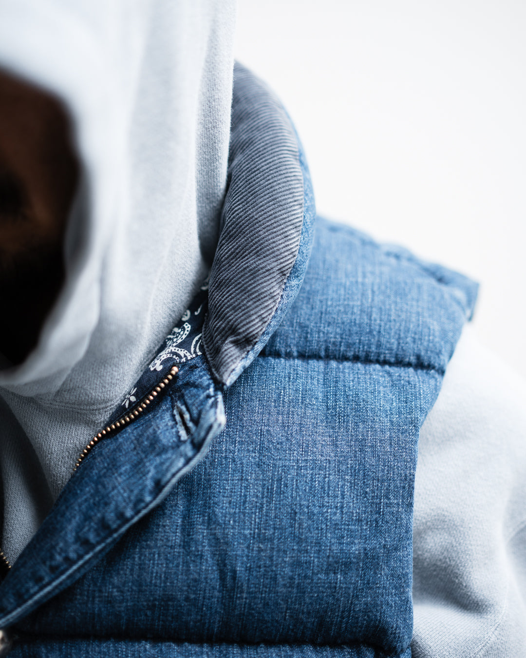 REMI RELIEF ナチュラル加工デニムダウンVEST