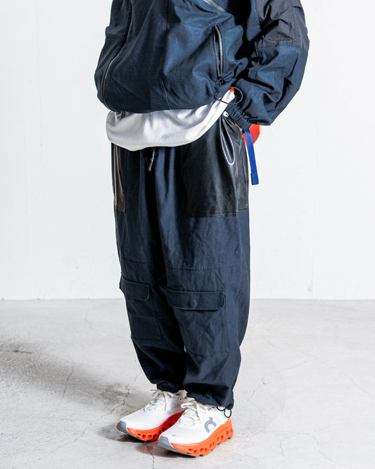 UNTRACE Leather patch baker pants  _190