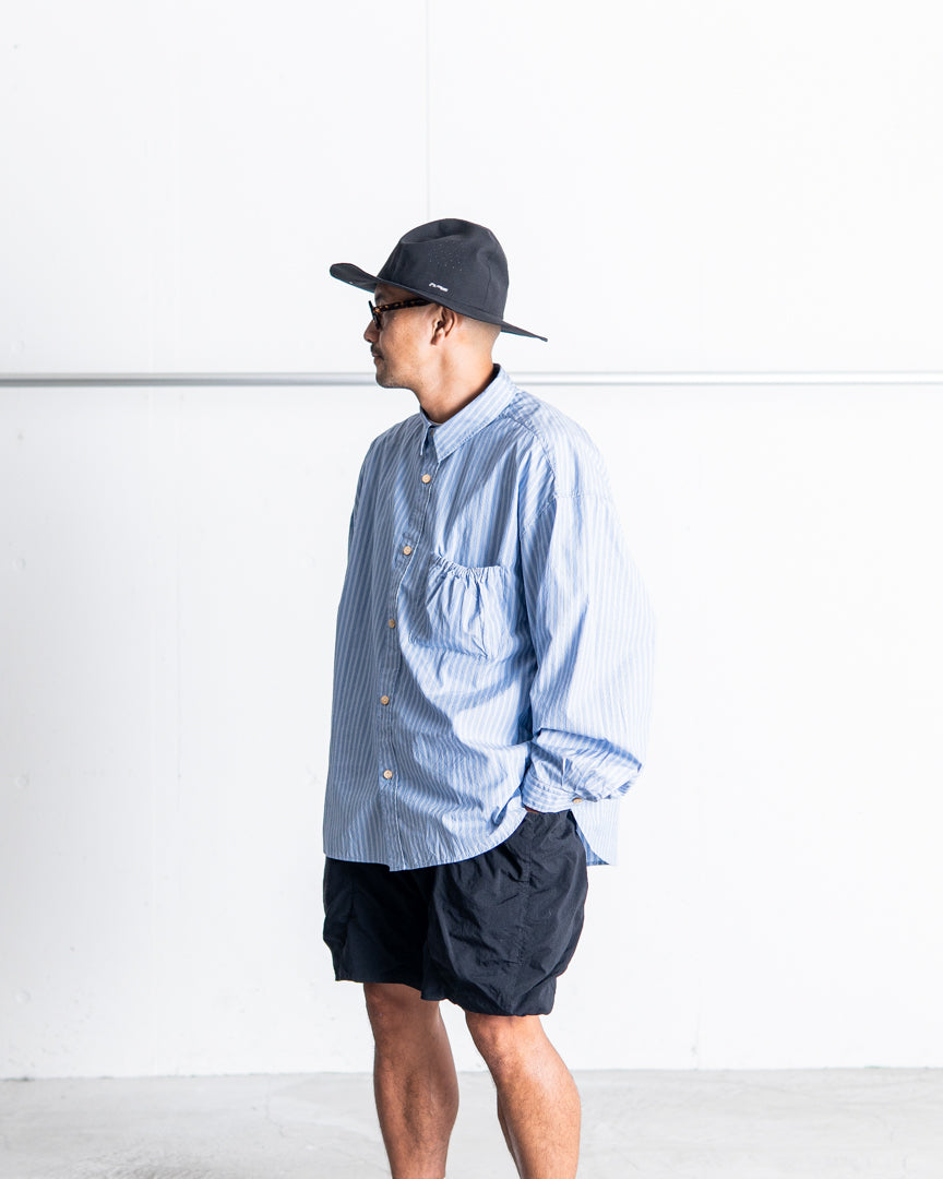 refomed  WRIST PATCH WIDE SHIRT"STRIPE"