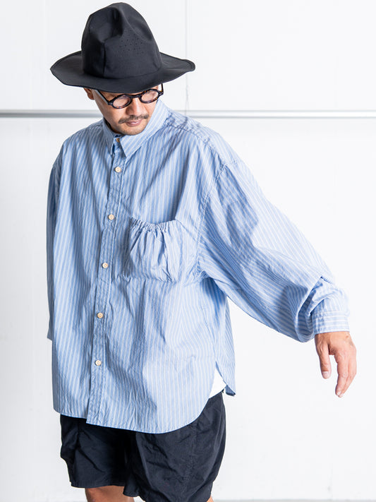 refomed  WRIST PATCH WIDE SHIRT"STRIPE"