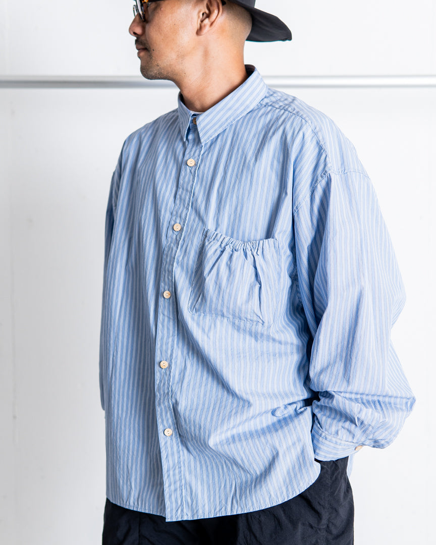 refomed  WRIST PATCH WIDE SHIRT"STRIPE"