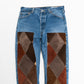 Children of the discordance NY: LEATHER PATCHWORK DENIM - INDIGO